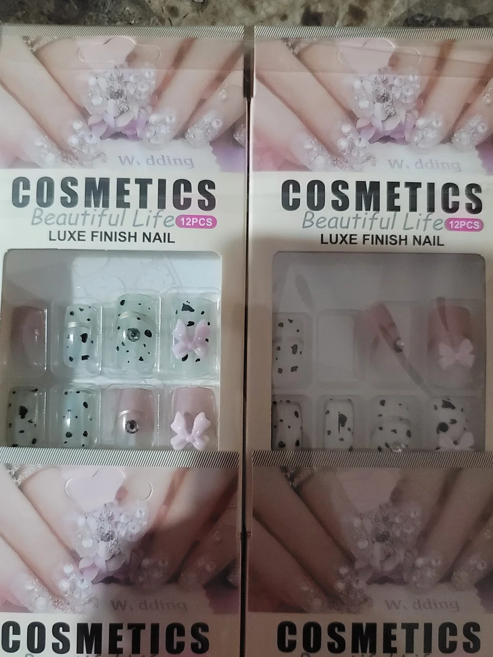 Luxe Finish Press On Nails - Pink & Clear Designs
